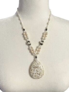 White Shell and Pearl Necklace